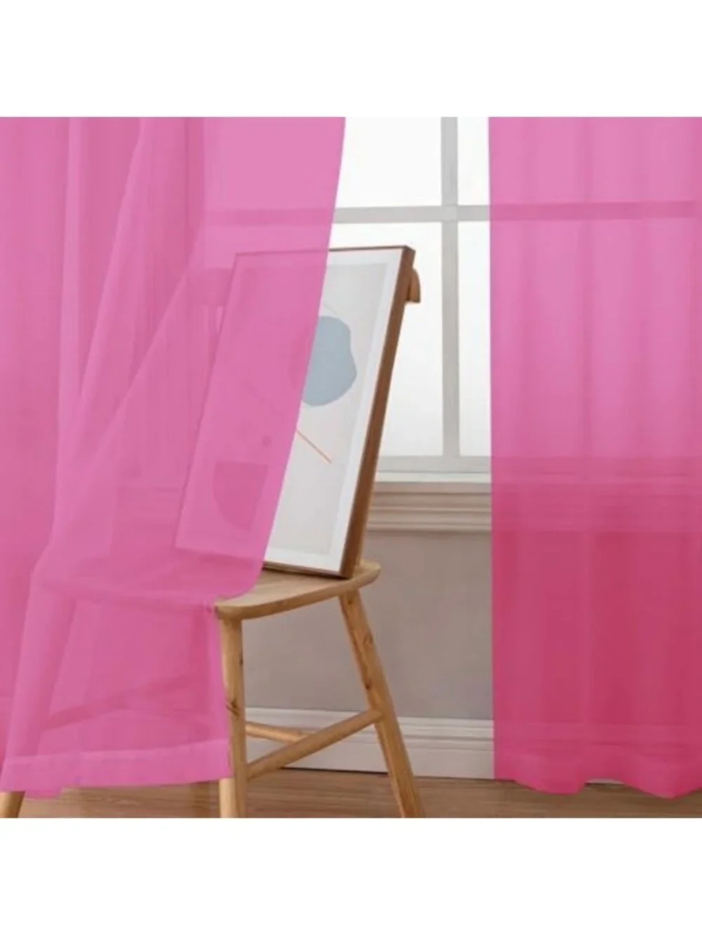 Elegant Hot Pink Sheer Curtains 84